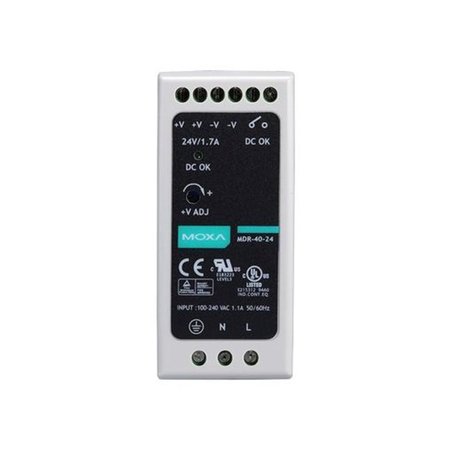 ANTAIRA 40 Watt Series / 24 VDC / 1.70 Amps Industrial Slim Single Output DIN Rail Power Supply MDR-40-24